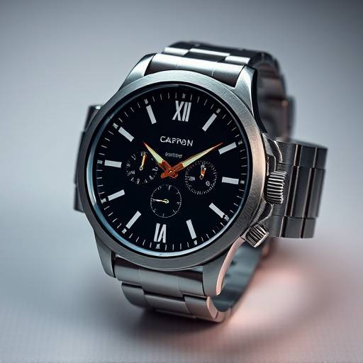 A sleek product shot of a watch, showcasing its details.