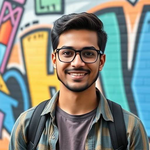 Engaging portrait of a young entrepreneur in front of a mural in the Mission District.