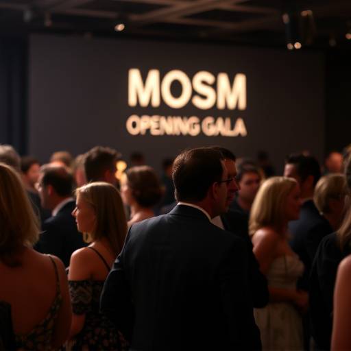 Photograph of the opening gala at the San Francisco Museum of Modern Art (SFMOMA), capturing the sophisticated atmosphere.